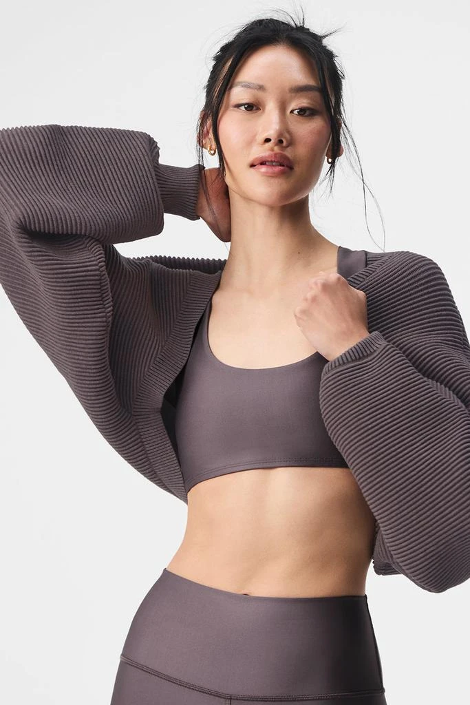 Alo Denim Knit Shawl - Raisinette/Black 1