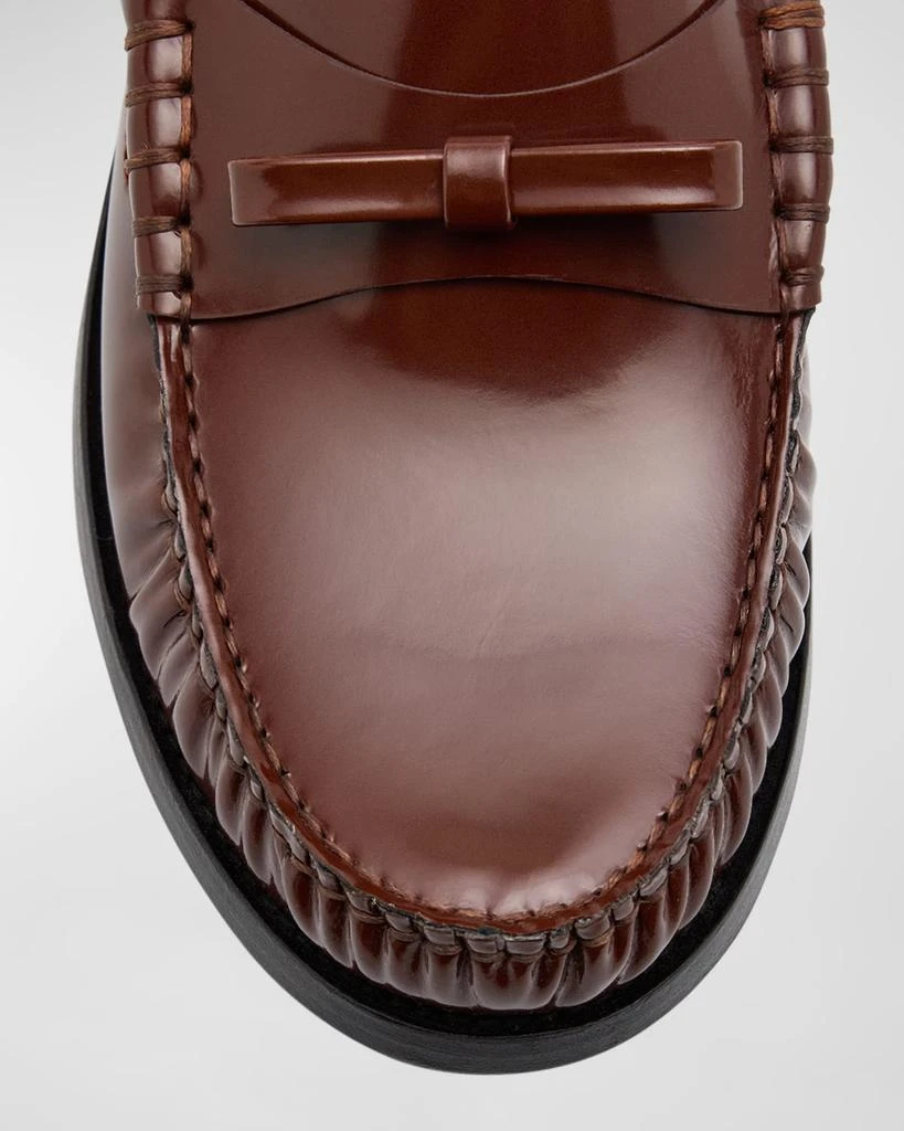 Stuart Weitzman Lottie Leather Bow Loafers 5