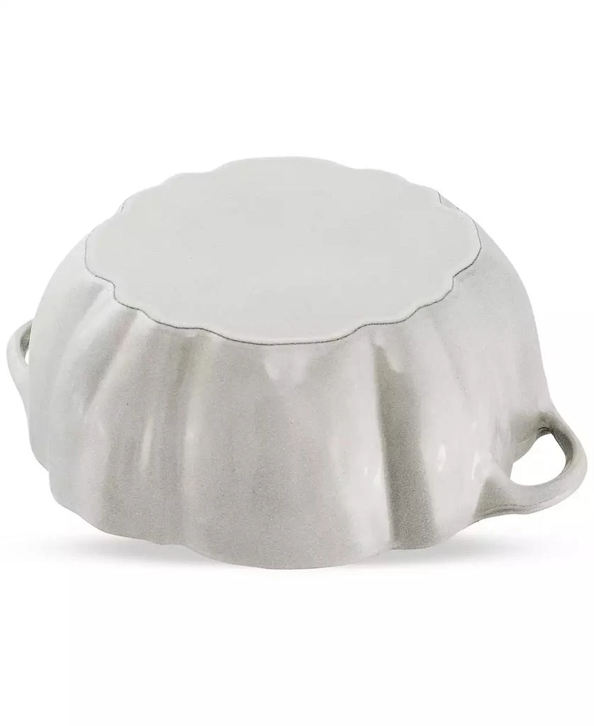 Staub Enameled Cast Iron 3.5 Qt. White Truffle Pumpkin Cocotte 6