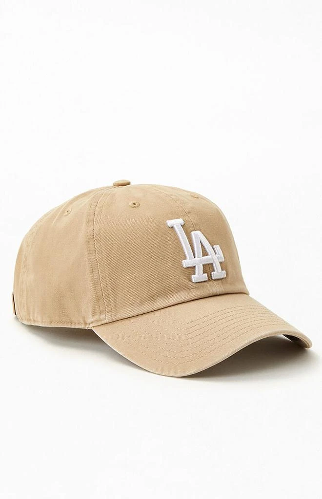 47 Brand Khaki Dodgers Clean Up Strapback Dad Hat 1