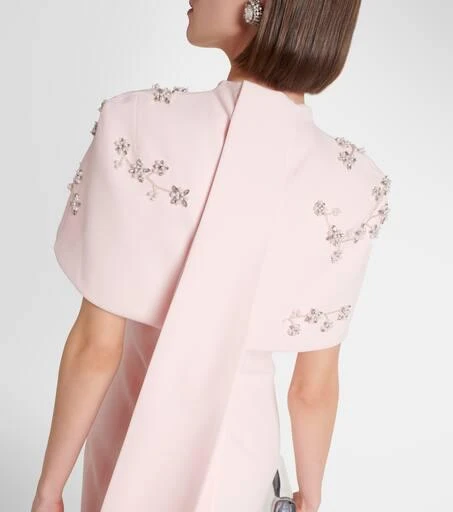 Safiyaa Embellished caped crêpe gown 5