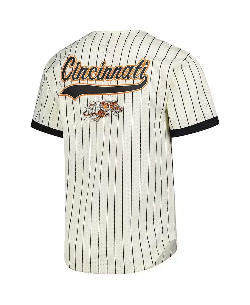 Mitchell & Ness Men's Cream Cincinnati Bengals Final Seconds Vintage Logo Mesh Button-Up Shirt 3