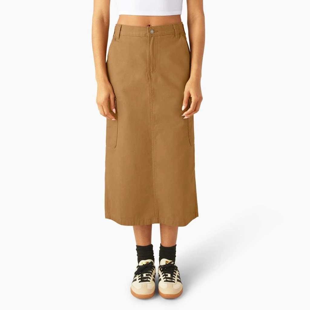 DICKIES Women's Duck Canvas Cargo Midi Skirt 1