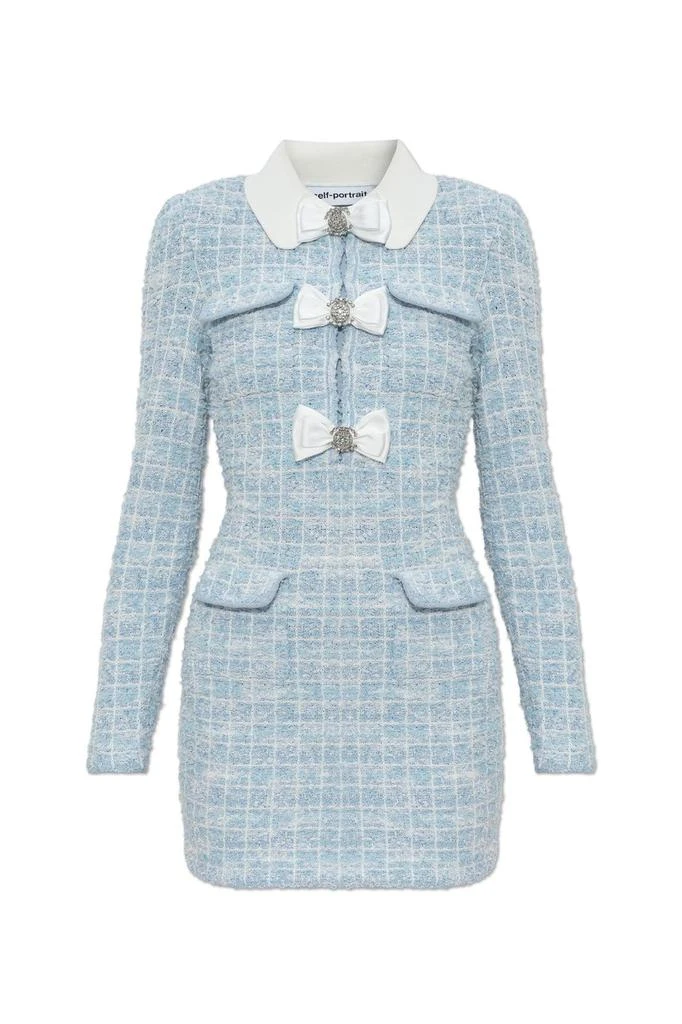 Self Portrait Self-Portrait Bow Detailed Tweed Mini Dress 1
