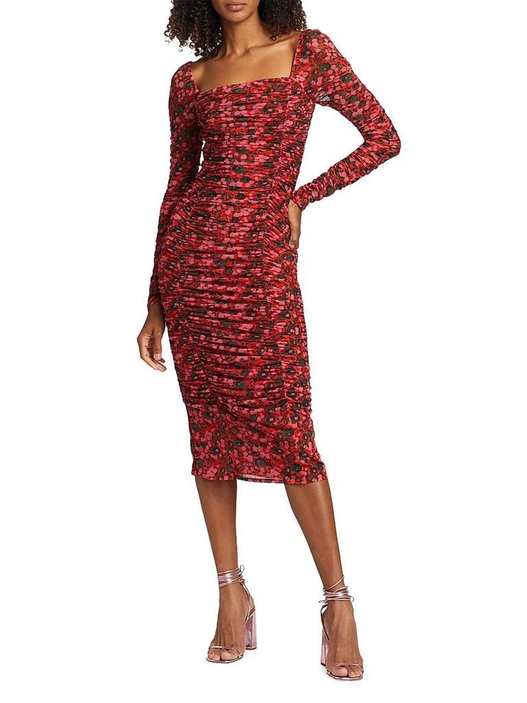red embroidered midi dress Rails Fawn Dress