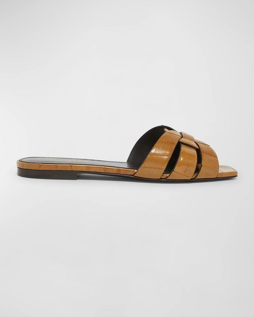Yves Saint Laurent Tribute Woven Flat Slide Sandals 1