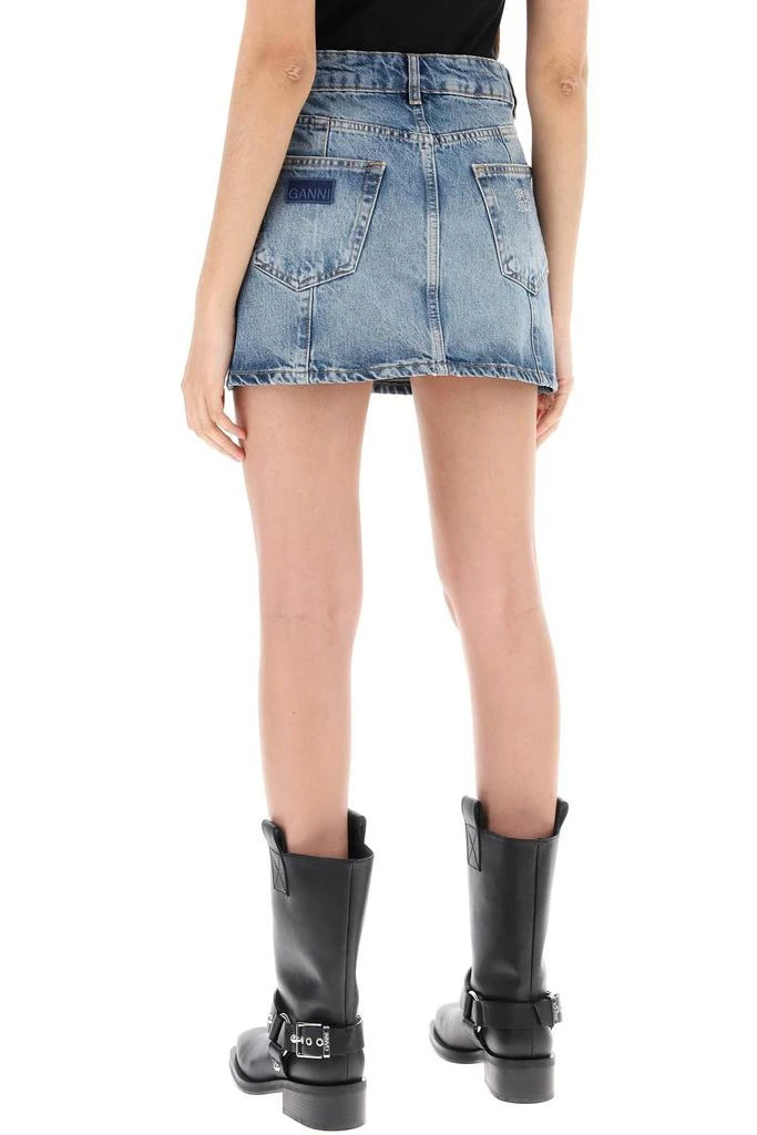 Ganni Ganni Sparkle Logo Denim Mini Skirt 3