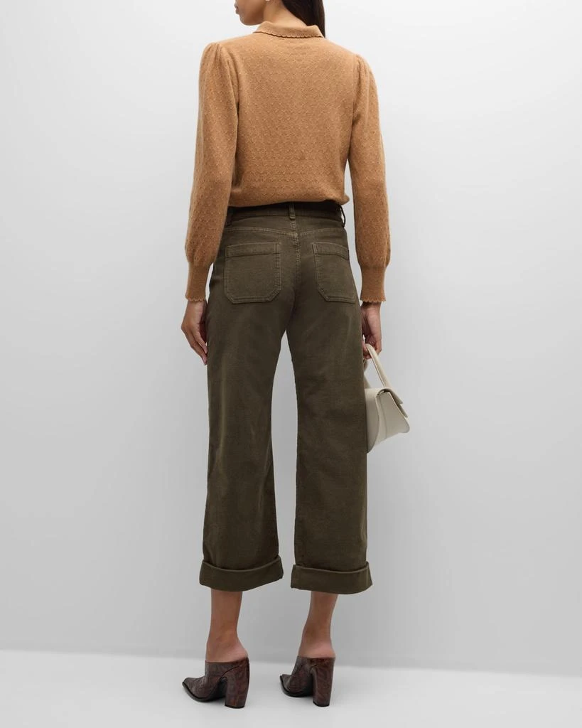 FRAME Scalloped Cashmere Polo Sweater 3