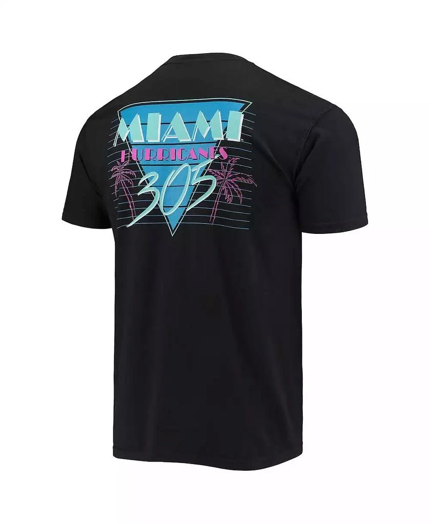 Image One Men's Black Miami Hurricanes Miami Vice 305 Comfort Color T-shirt 2