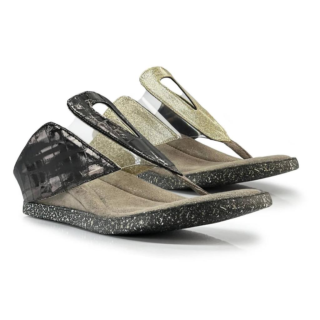 Modzori Grazia Iiii Reversible Sandals In Black/gold