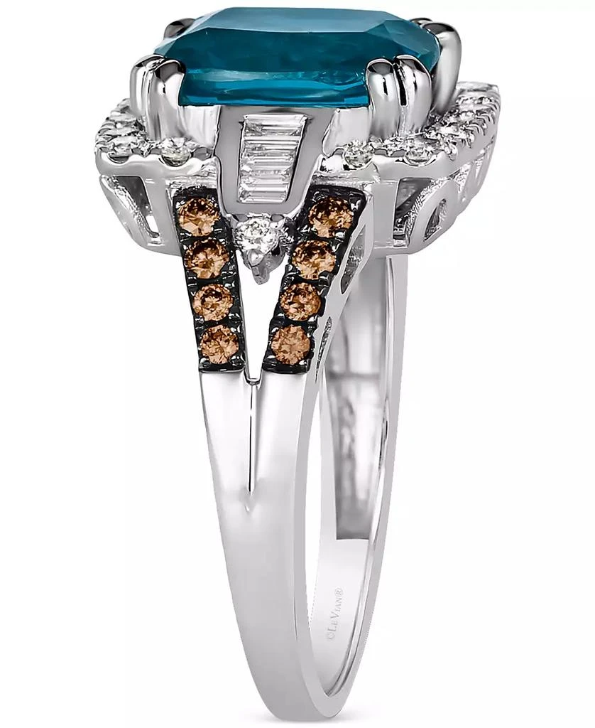 Le Vian Chocolatier® Deep Sea Blue Topaz (2-1/2 ct. t.w.) 
Diamond (5/8 ct. t.w.) Halo Ring in 14k White Gold 3