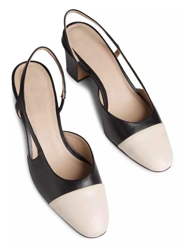 Saks Fifth Avenue COLLECTION 60MM Leather Slingback Pumps 4