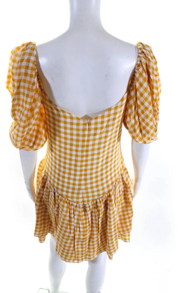 CAROLINE CONSTAS Womens Quinn Dress Yellow Gingham 3