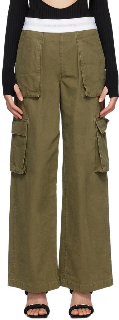 Alexander Wang Khaki Rave Cargo Trousers 1