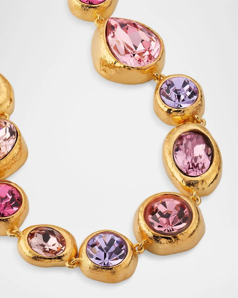 Oscar de la Renta Hammered Stones Chain Necklace 3