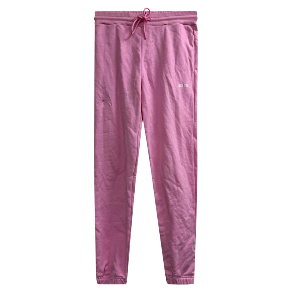 MSGM MSGM Logo-Print Track Pants in Pink Cotton