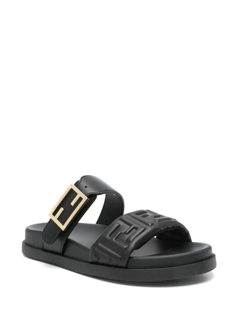 Fendi Nappa Leather Feel Double-Band Slides Shoes – On Sale  display picture 2