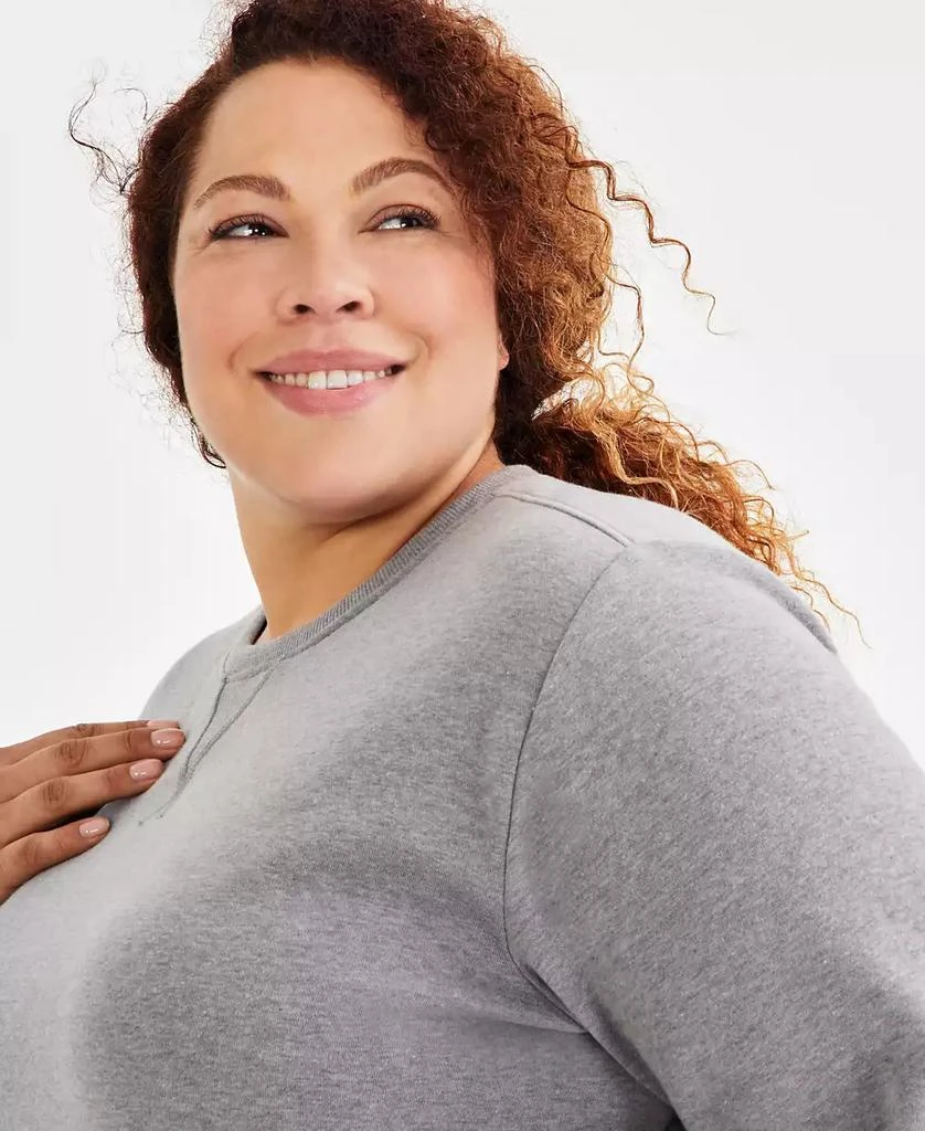 Macy's Plus Size Heather Fleece Sweatshirt, Created for Macy's 3