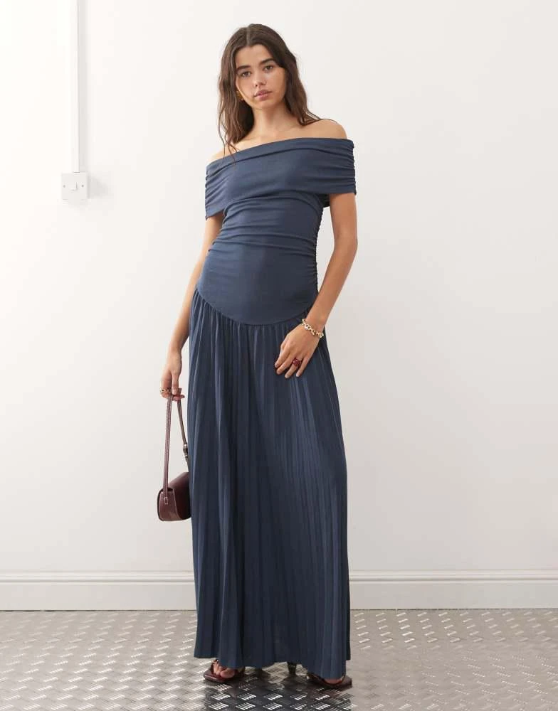 navy drop waist maxi dress Navy Stretch Drop Waist Maxi Dress-BEST SELLER – Veronica M ® main image 0