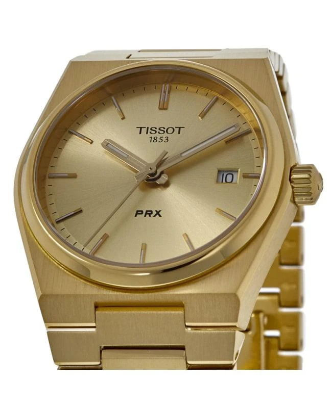 Tissot Tissot PRX Quartz 35mm Champagne Dial Yellow Gold PVD Steel Unisex Watch T137.210.33.021.00 2