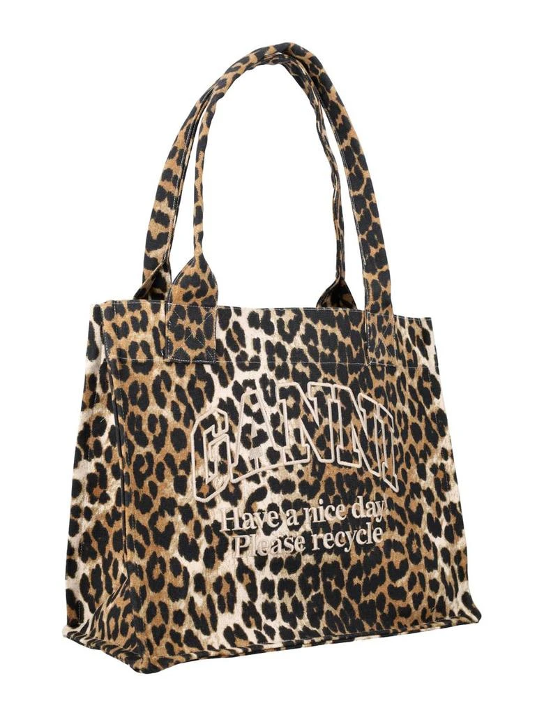 Ganni Ganni Leopard-Print Canvas Tote Bag 2
