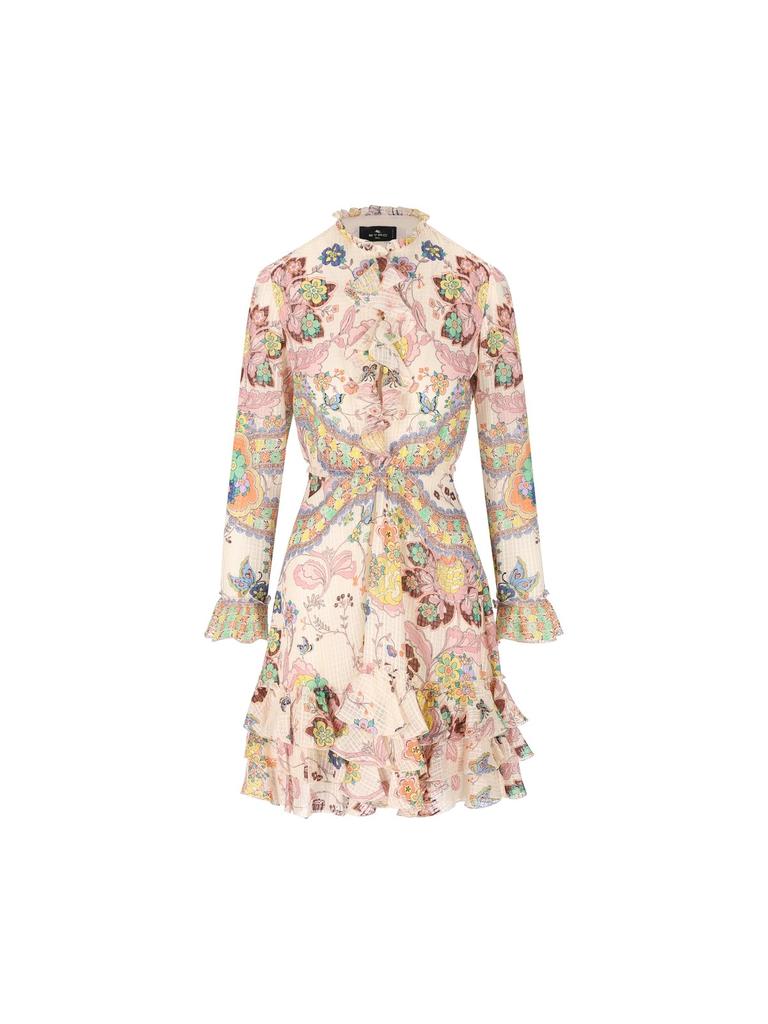 【送料&関税込】Etro Mock-neck Ruffled Mini Dress ETRO Etro Mock-Neck Ruffled Mini Dress - Dresses & Skirts