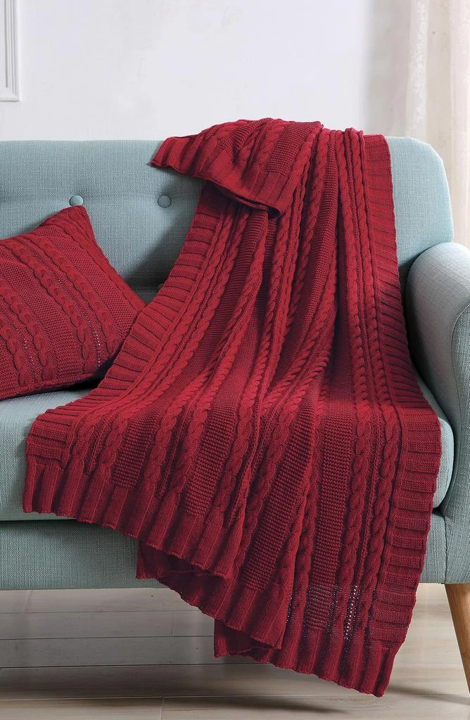 VCNY Home Dublin Cable Knit Throw Blanket 4