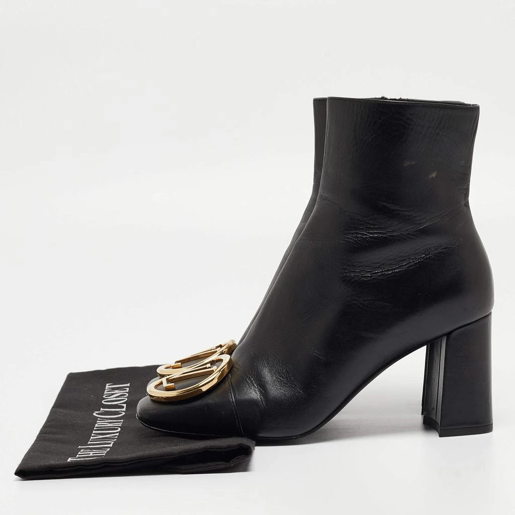 Louis Vuitton Louis Vuitton Black Leather Madeleine Block Heel Ankle Boots Size 37 9