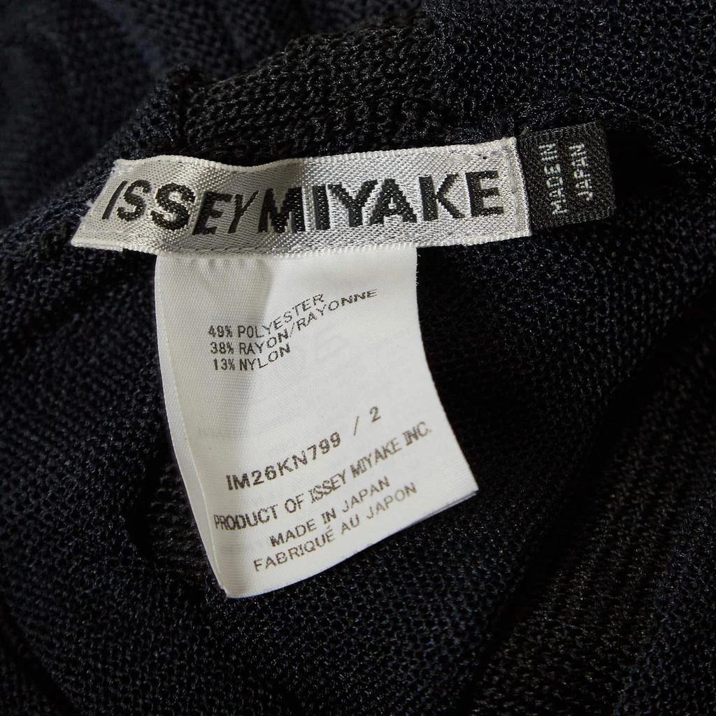Issey Miyake Issey Miyake Navy Blue Chevron Jelly Knit Sheer Top S 4