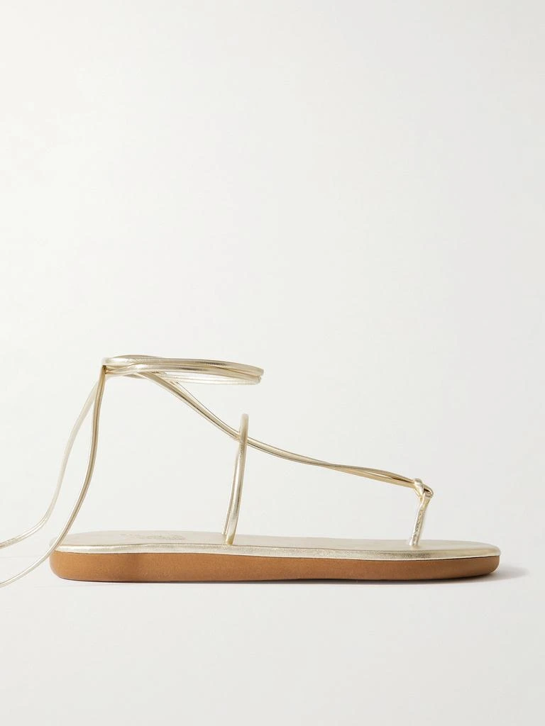 ANCIENT GREEK SANDALS Chordi 编织金属感皮革凉鞋  - IT35 1