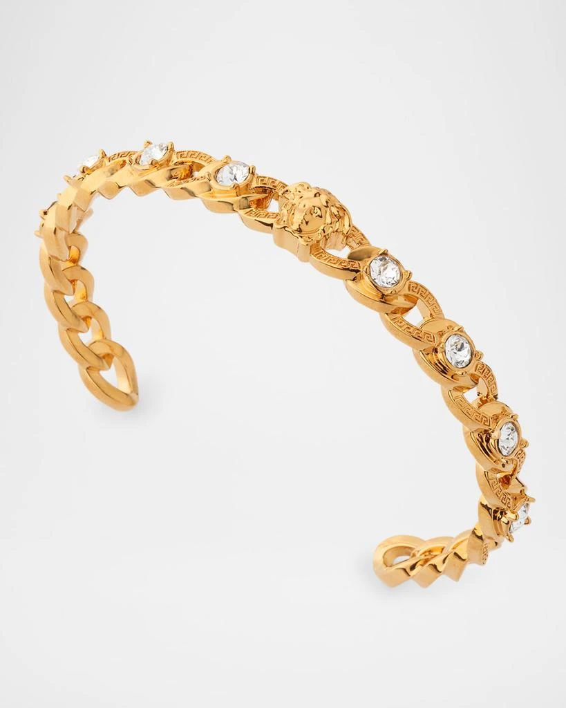 Versace Medusa and Crystal Curb-Link Cuff Bracelet 3