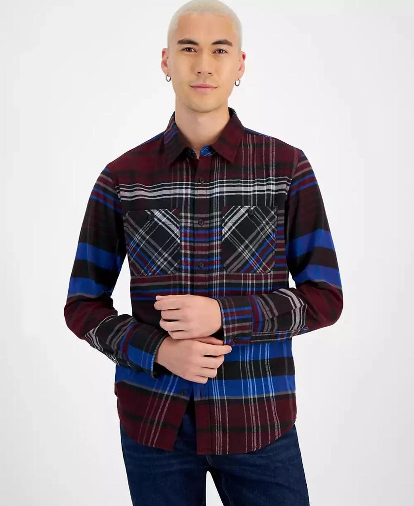 Sun + Stone Men's Olly Plaid Flannel Shirt, Created for Macy's 1