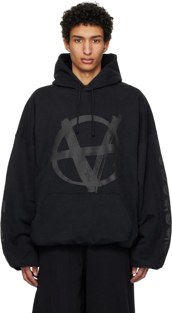 パーカー・フーディ VETEMENTS Black cotton blend oversize sweatshirt VETEMENTS Black cotton blend oversize sweatshirt