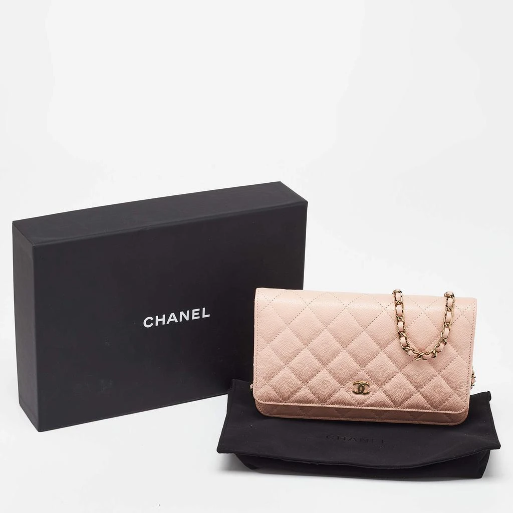 Chanel Chanel Peach Quilted Caviar Leather CC Flap Wallet on Chain 11