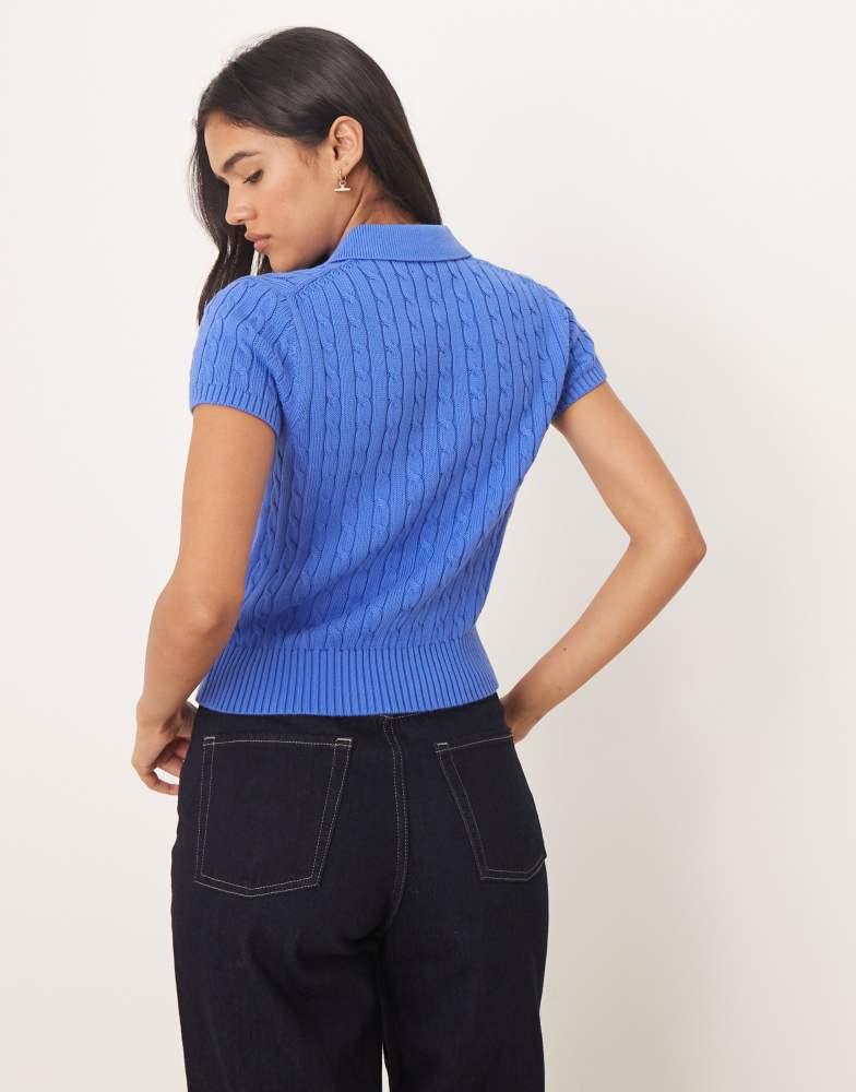 Ralph Lauren Polo Ralph Lauren cropped short sleeve cable knit