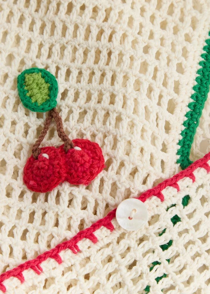 LESLIE AMON Tutti Frutti appliqué open-knit shirt 5