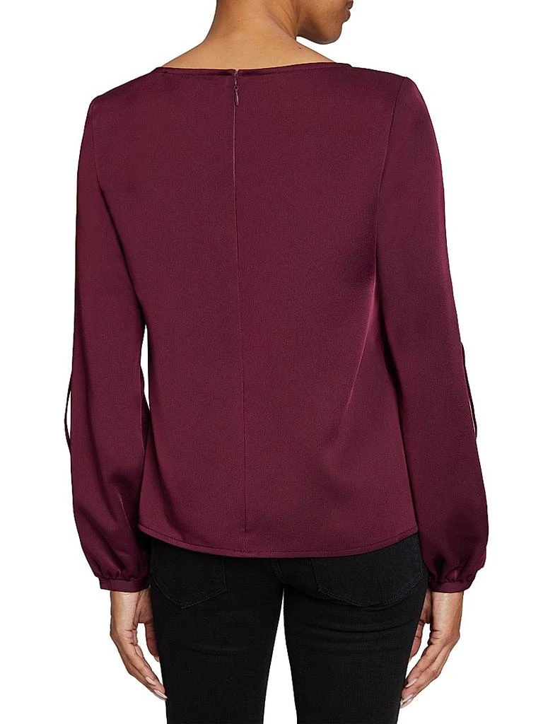 Santorelli Crepe Lattice-Sleeve Top 4