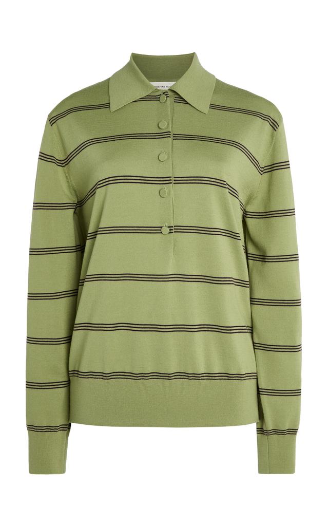 Dries Van Noten Striped wool polo sweater - Women's Polo Shirts