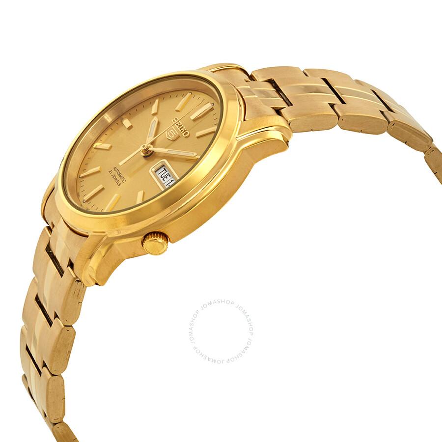 Seiko Open Box - Seiko Series 5 Automatic Gold Dial Men's Watch SNKK76