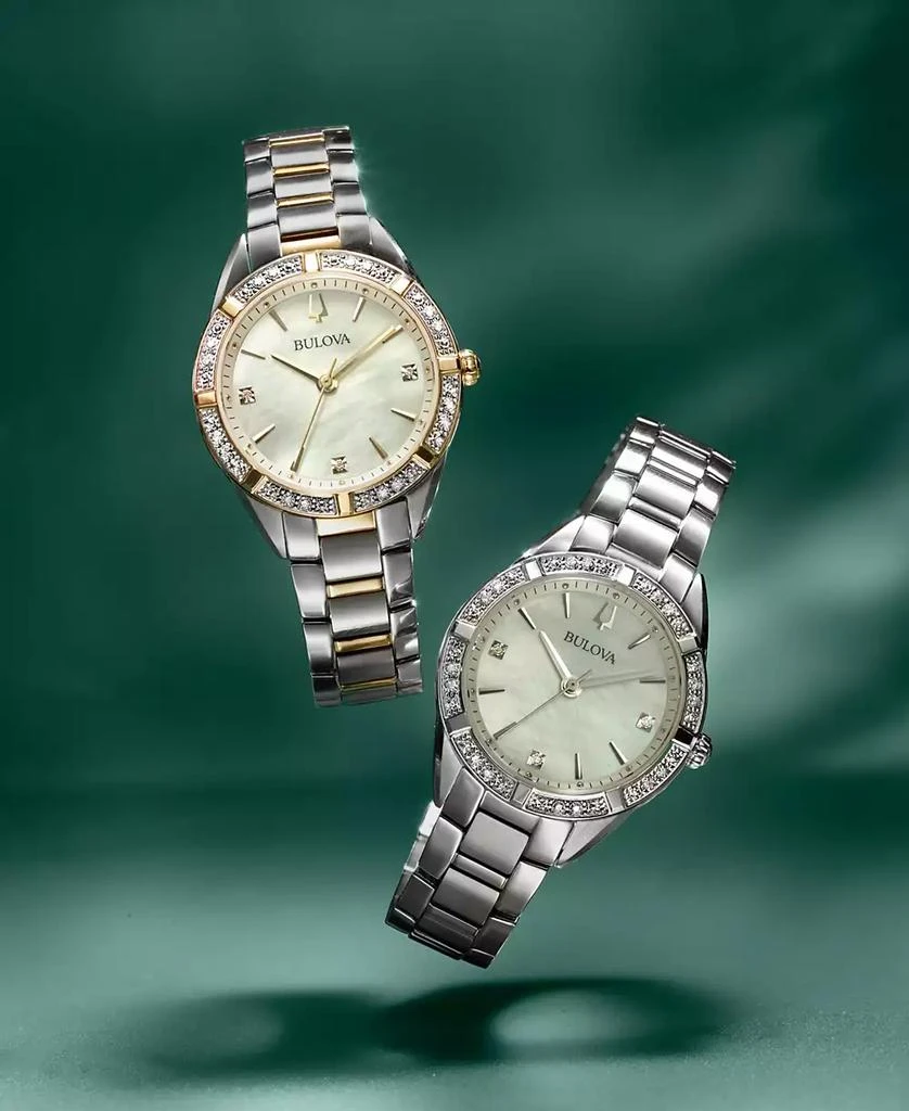 Bulova Women's Sutton Diamond (1/10 ct. t.w.) Stainless Steel Bracelet Watch 32.5mm 2