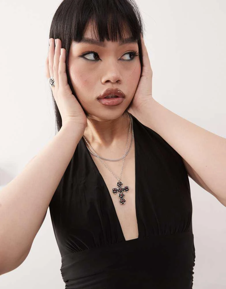 COLLUSION halter neck ruched mini dress in black – On Sale Now with Up to  54% Off
