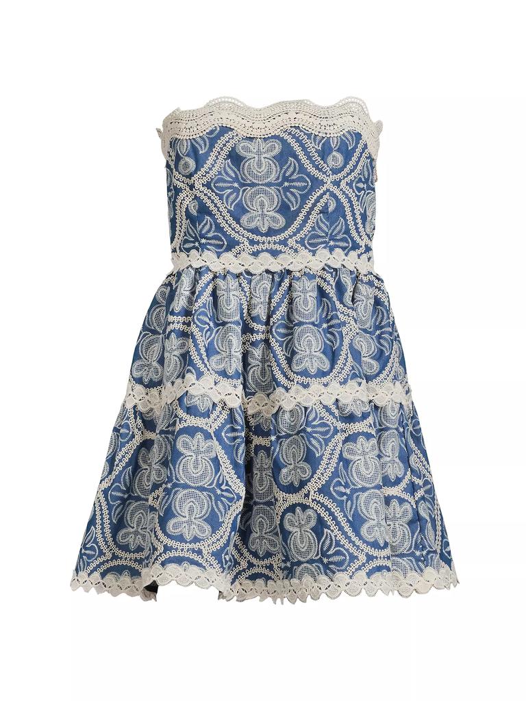 Waimari Time Adaline Embroidered Cotton Minidress