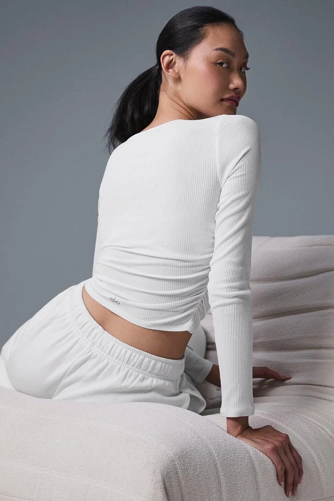 Alo Gather Long Sleeve - White 5