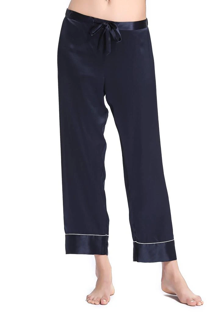 LILYSILK Women's 22 Momme Chic Trimmed Silk Pajamas Set 5