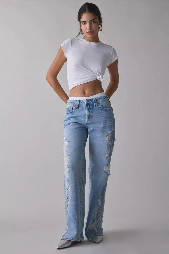 True Religion True Religion Bobbi Super Distressed Mid-Rise Baggy Jean 3