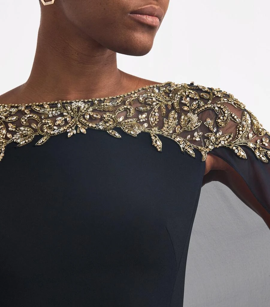 Jenny Packham Embellished Cape-Overlay Oka Gown 6
