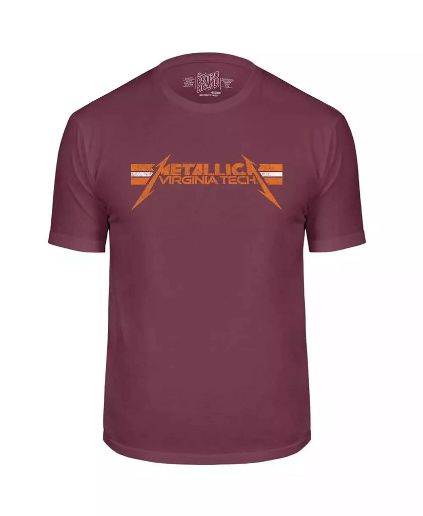 The Original Retro Brand Men's Maroon Virginia Tech Hokies Metallica Retro T-Shirt 2
