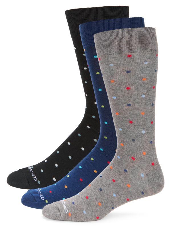Unsimply Stitched 3-Pack Dot Print Crew Socks