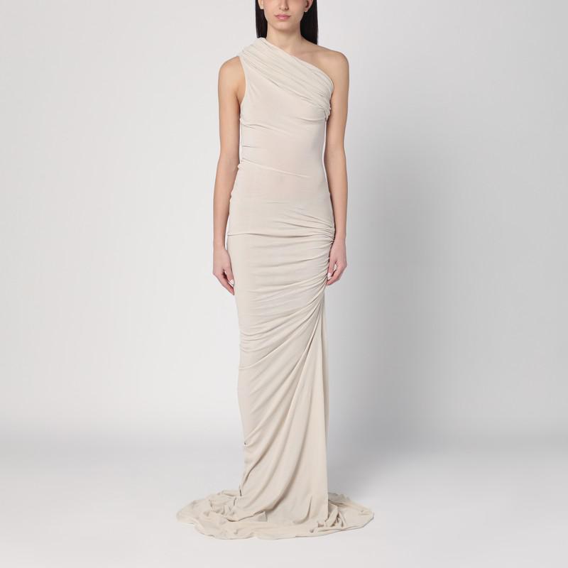 Entire Studios One-shoulder long ivory dress