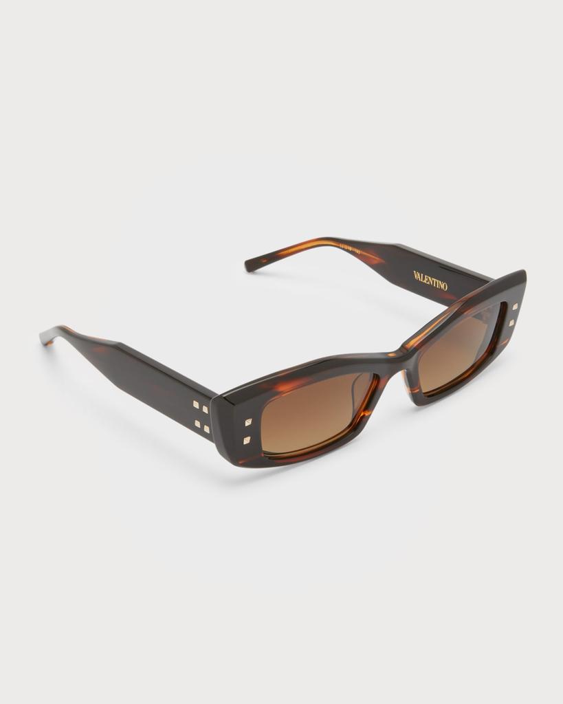 【関税&送料込】Valentino Garavani White Acetate V-Grace Sun Valentino Acetate Cat Eye Sunglasses V-grace In White | ModeSens